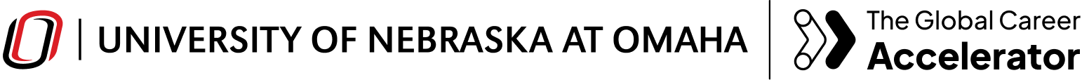 Logos: University of Nebraska at Omaha and The Global Career Accelerator.
