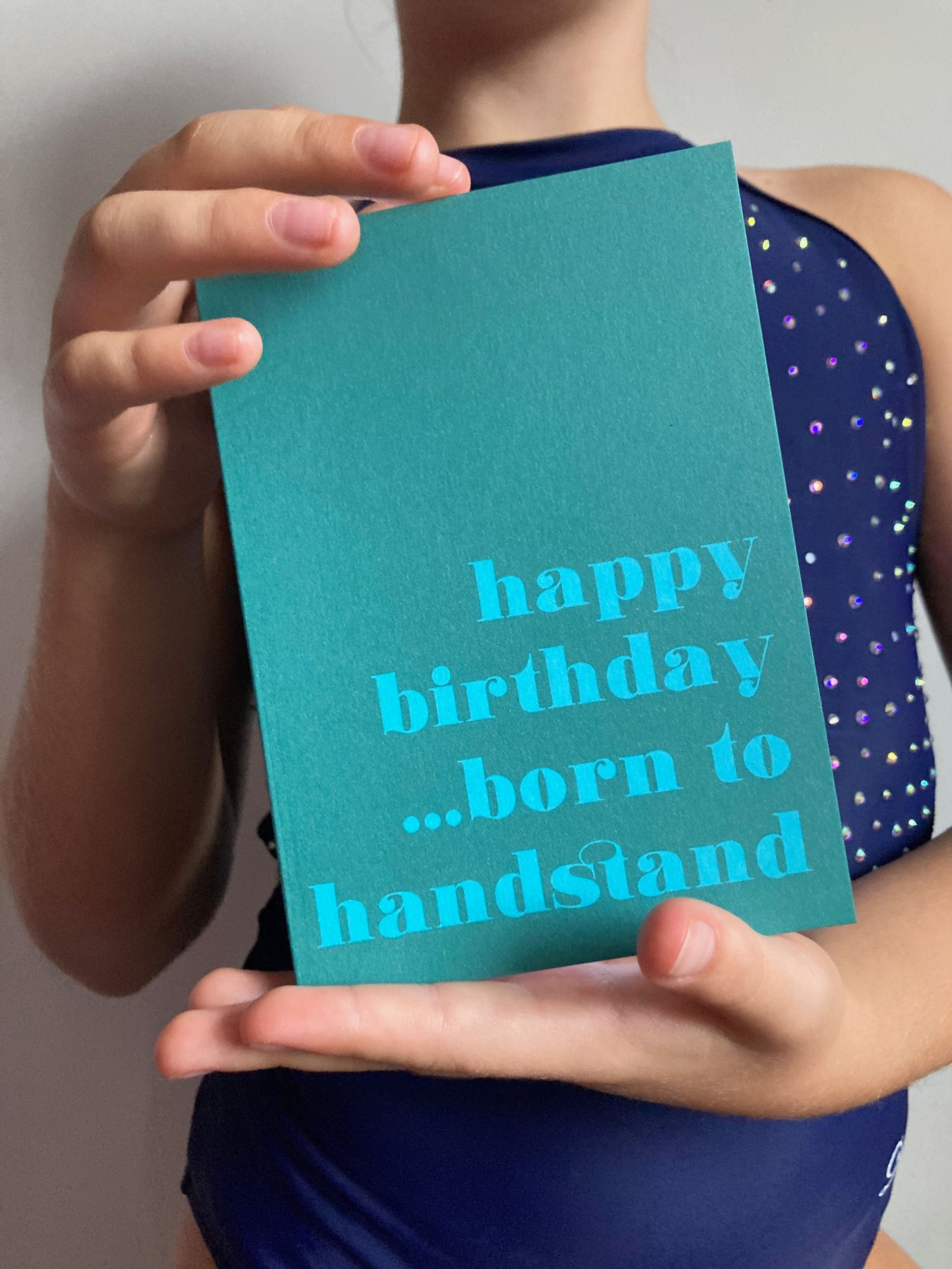 gymnastics gifts born to handstand birthday card