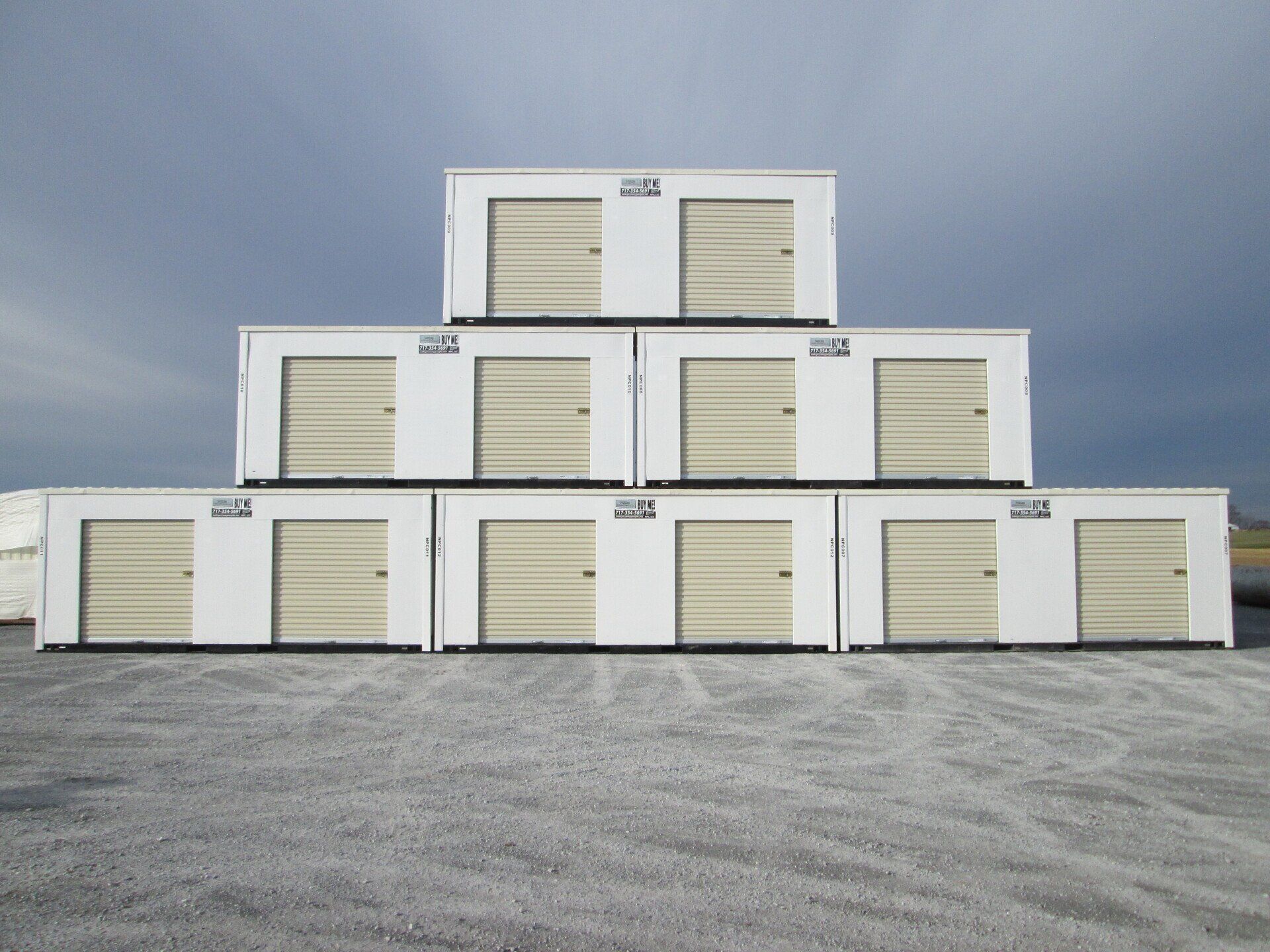 A stack of white storage containers with tan doors — New Holland, PA — Nolts Propane Connections