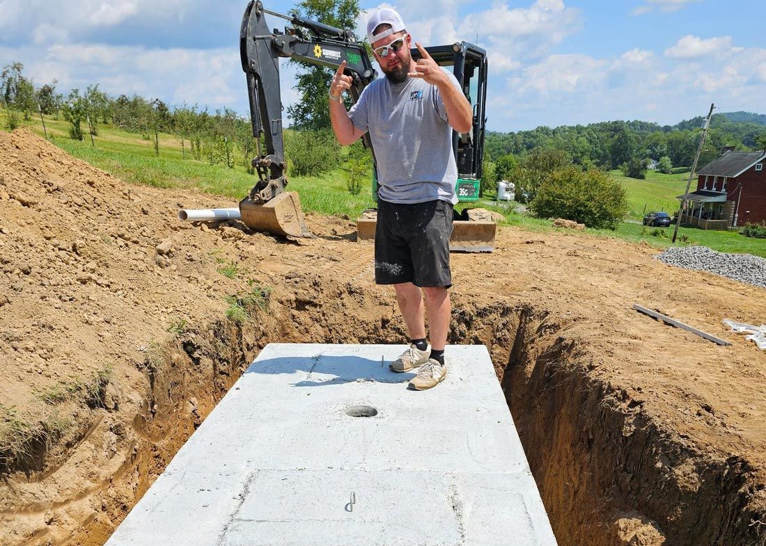 Installing Septic Tank — Fairmont, WV — T3 Excavating LLC