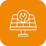 An icon of a thermometer and a sun on an orange background.