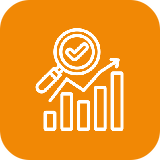 An icon of a fan with a hose attached to it on an orange background.