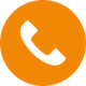An orange circle with a white phone icon inside of it