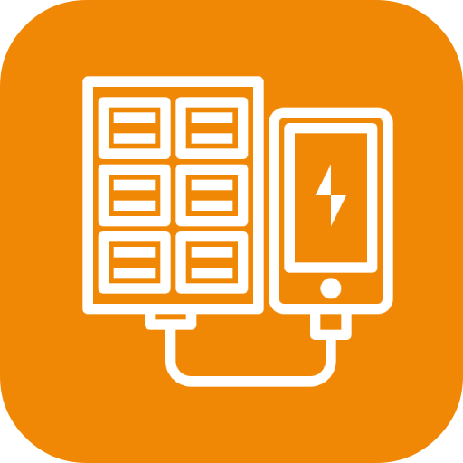 A cell phone is being charged by a solar panel.