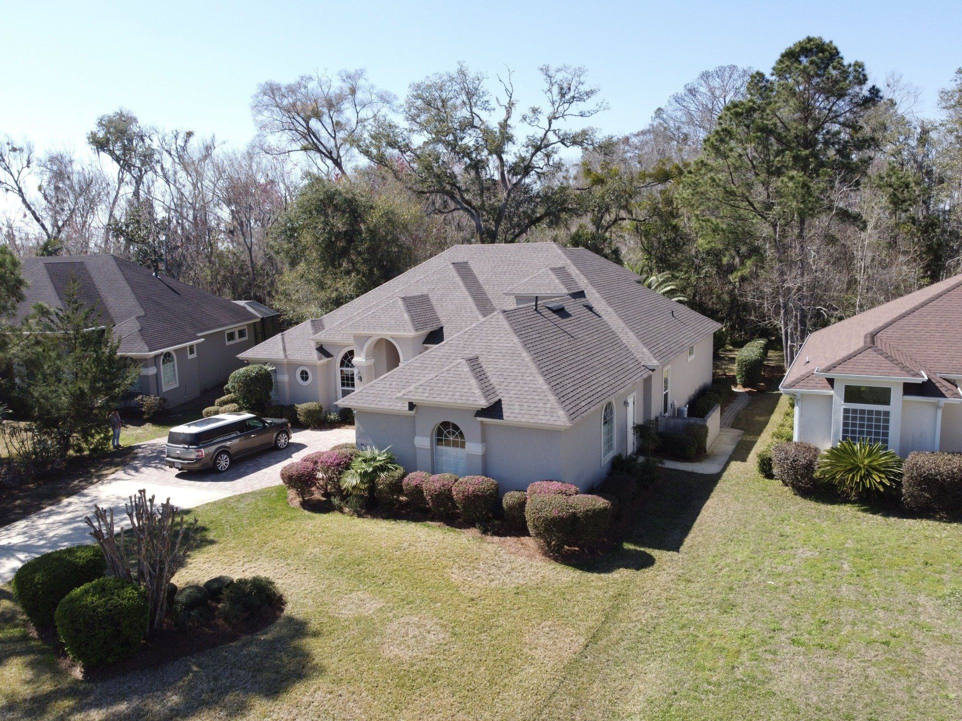 Home roof renovation in progress