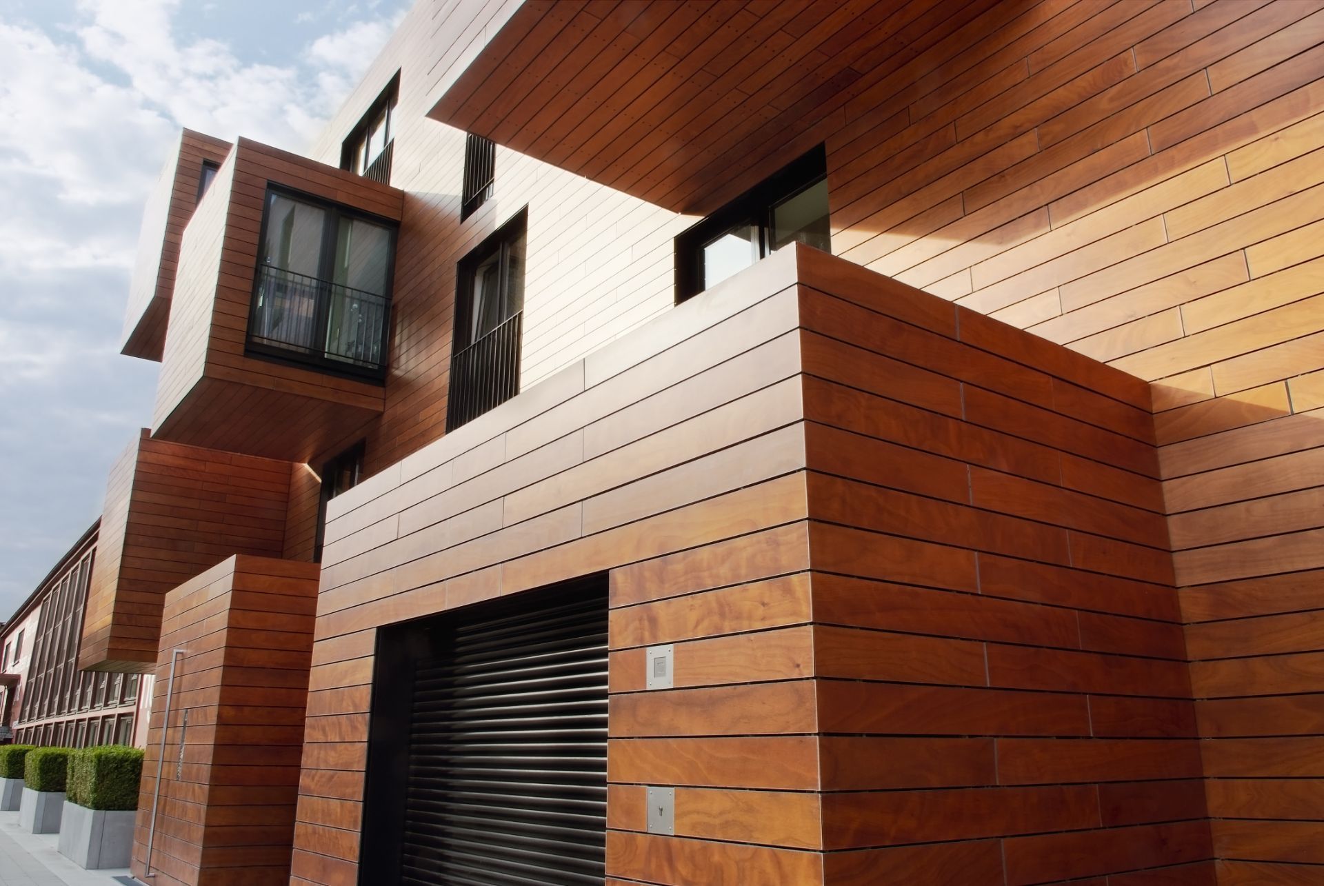 Wood-paneled modern home