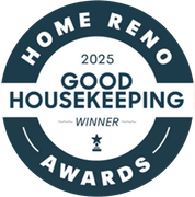 Home Reno Awards logo: a blue and white circular badge with