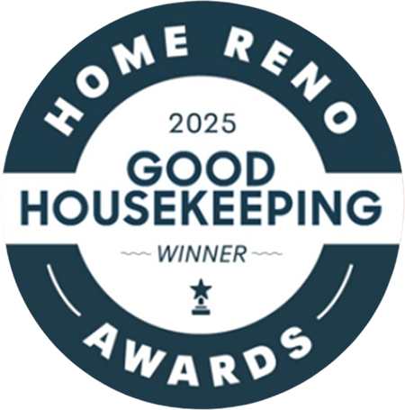 Home Reno Awards logo: a blue and white circular badge with