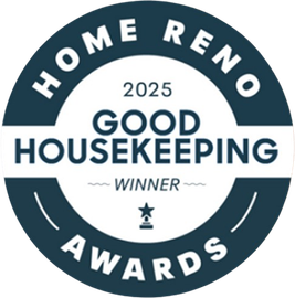 Home Reno Awards logo: a blue and white circular badge with 