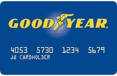 An image of the Goodyear credit card with a yellow shoe and wings on it.