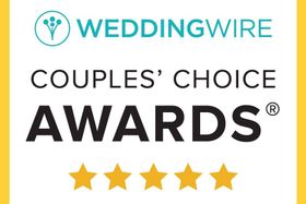 A logo for weddingwire couples ' choice awards with five stars for LOL Photo Booth GTA