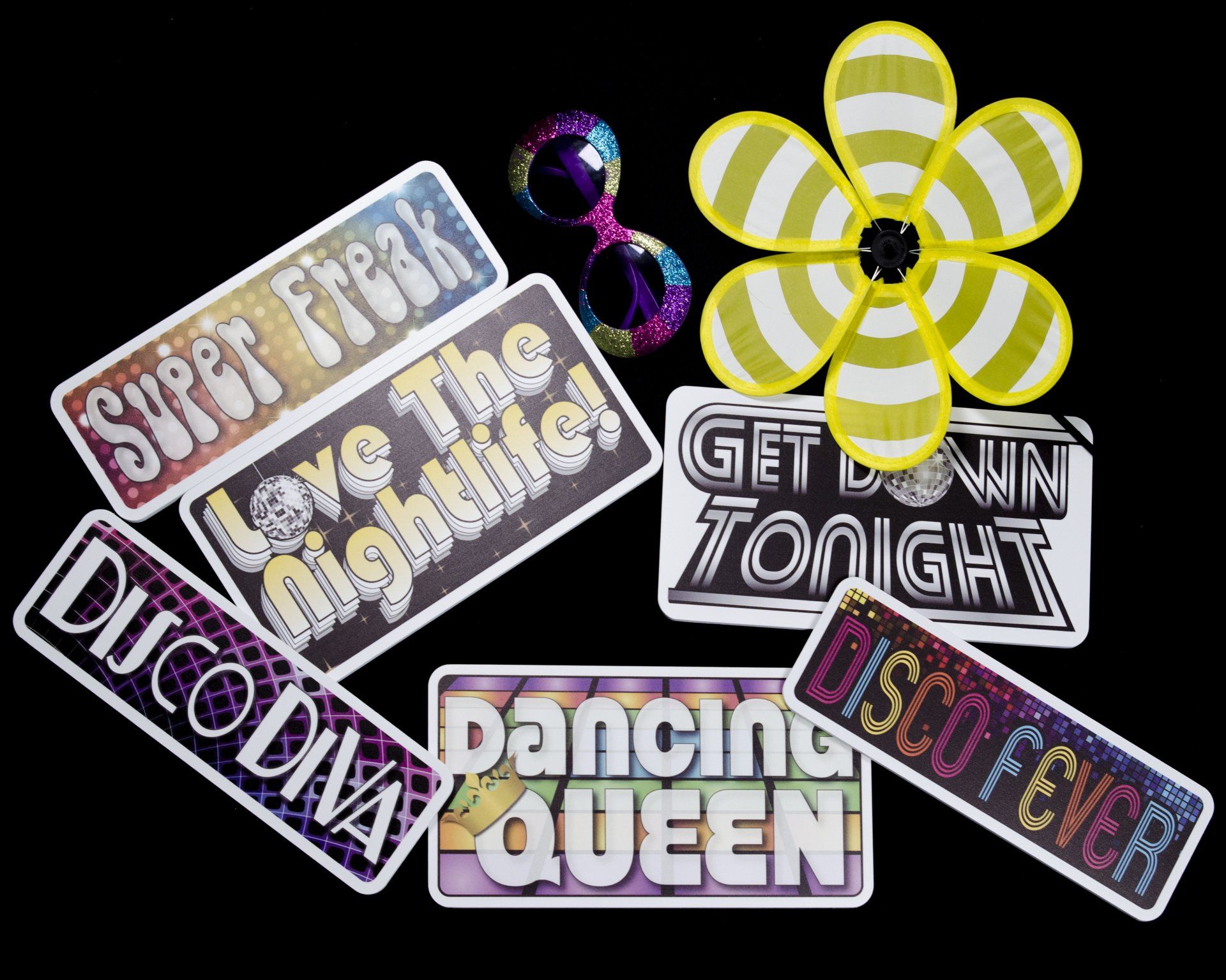 A bunch of stickers with one that says dancing queen