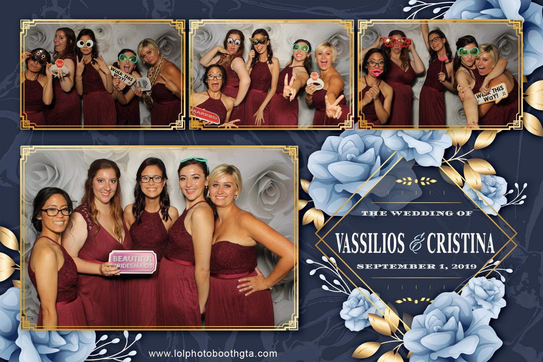 A group of women are posing for a picture in a photo booth.