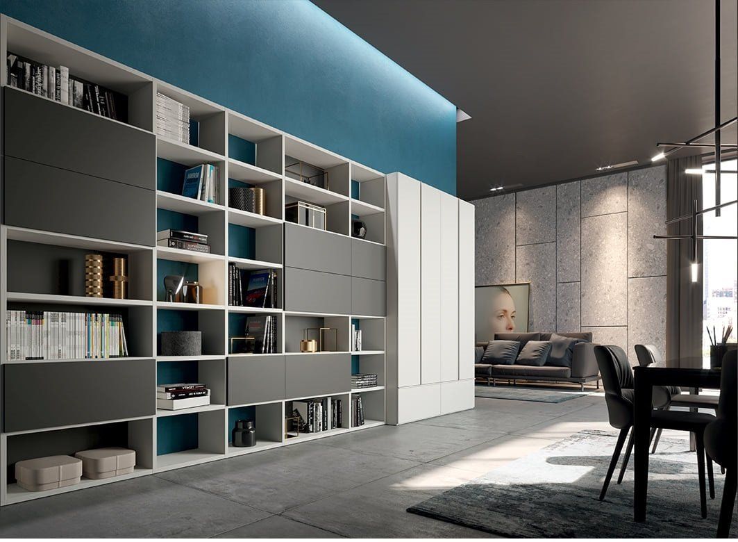 parete attrezzata per zona di lavoro