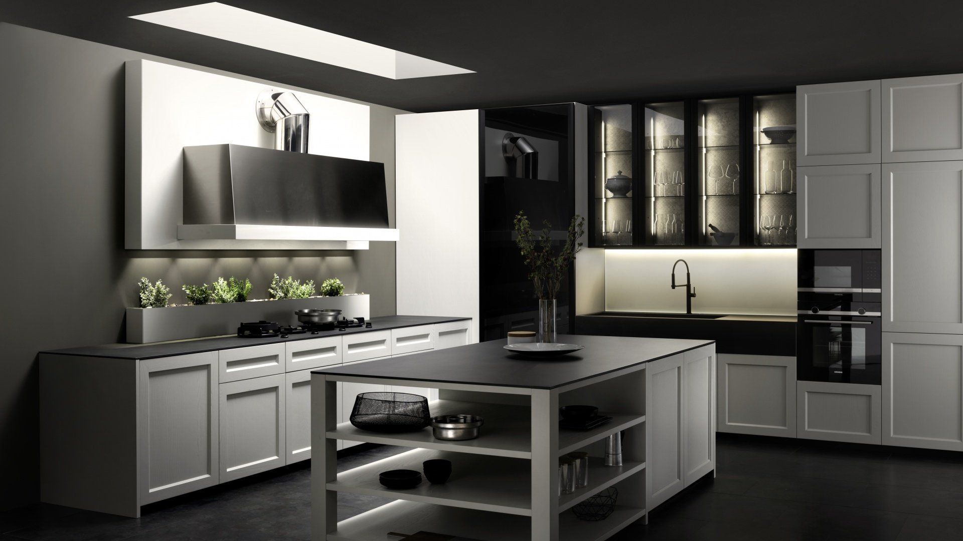 cucina con isola attrezzata