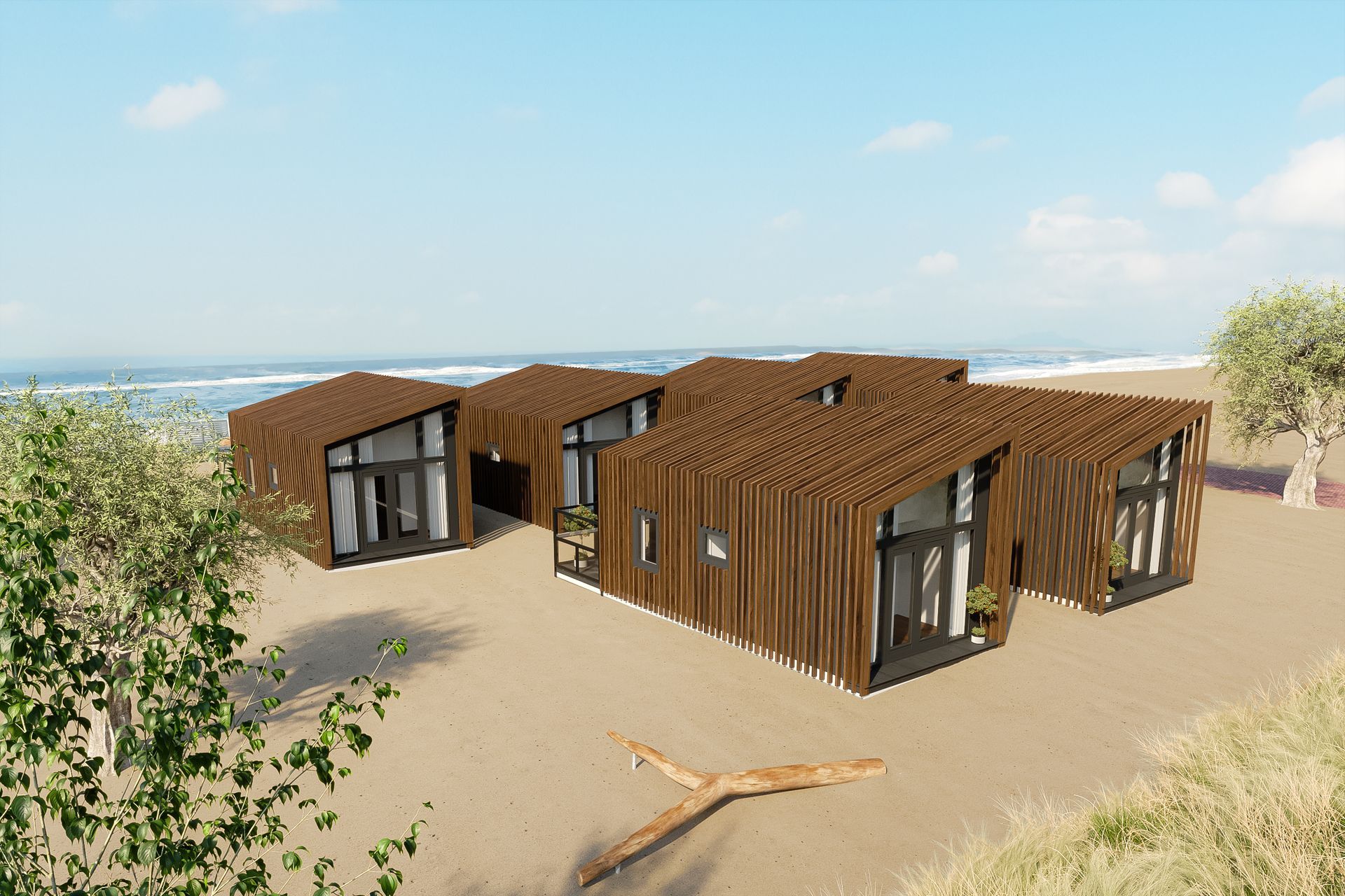 Overzicht beach houses Venti