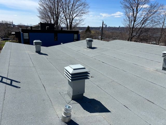 Le toit d'une maison a une échelle dessus