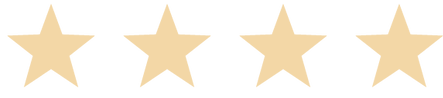 Quatro estrelas douradas estão alinhadas em uma fileira sobre um fundo branco.