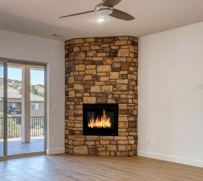 A cozy fireplace in Joliet home