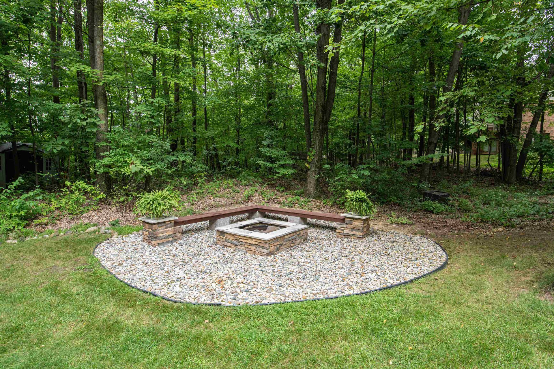 A beautiful outdoor fire pit