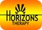 A logo for horizons therapy with a sun on it