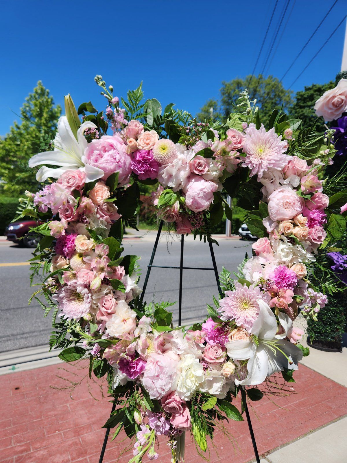 Floral Pink Open Heart
