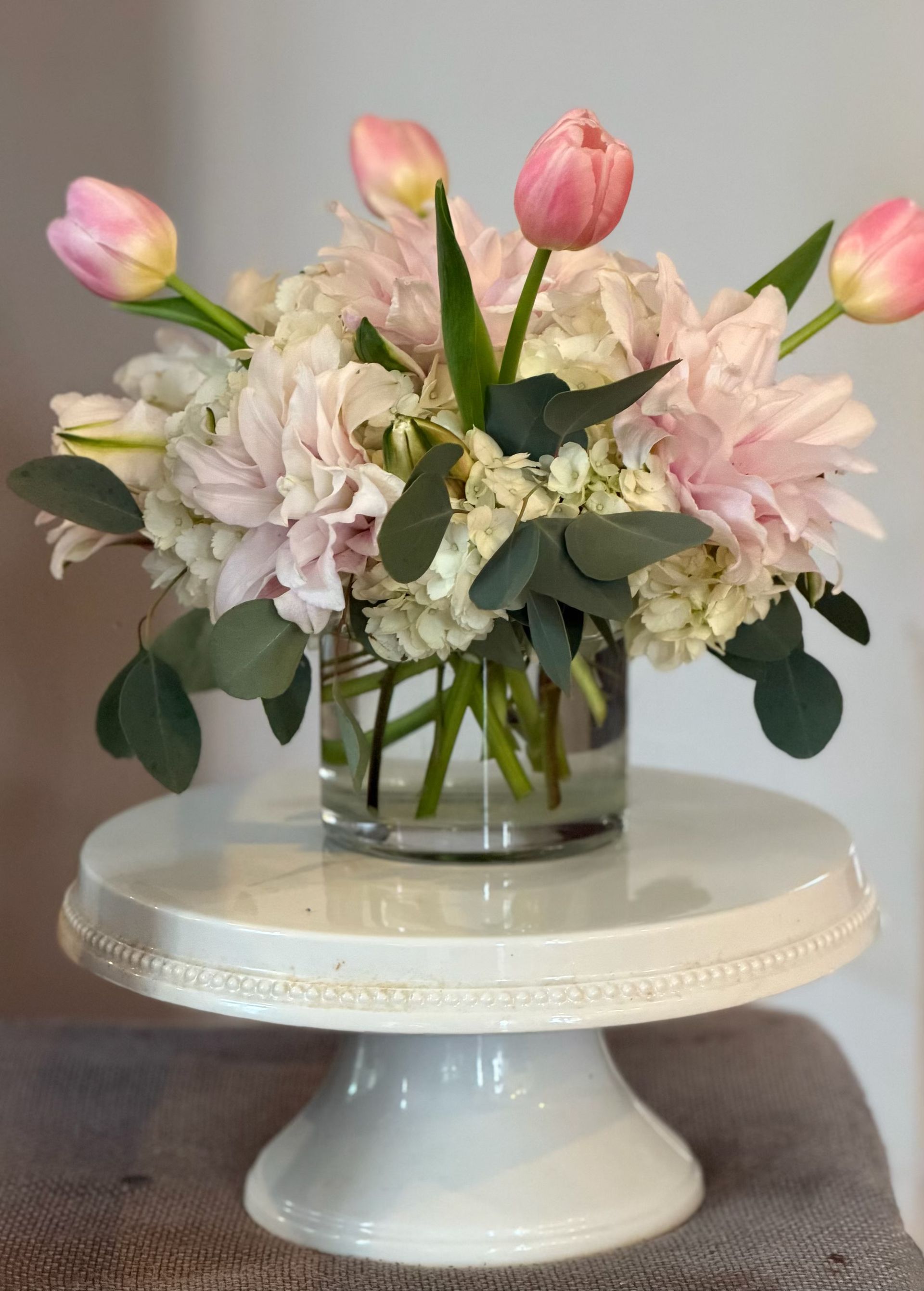 Blushing Tulip Garden Cylinder