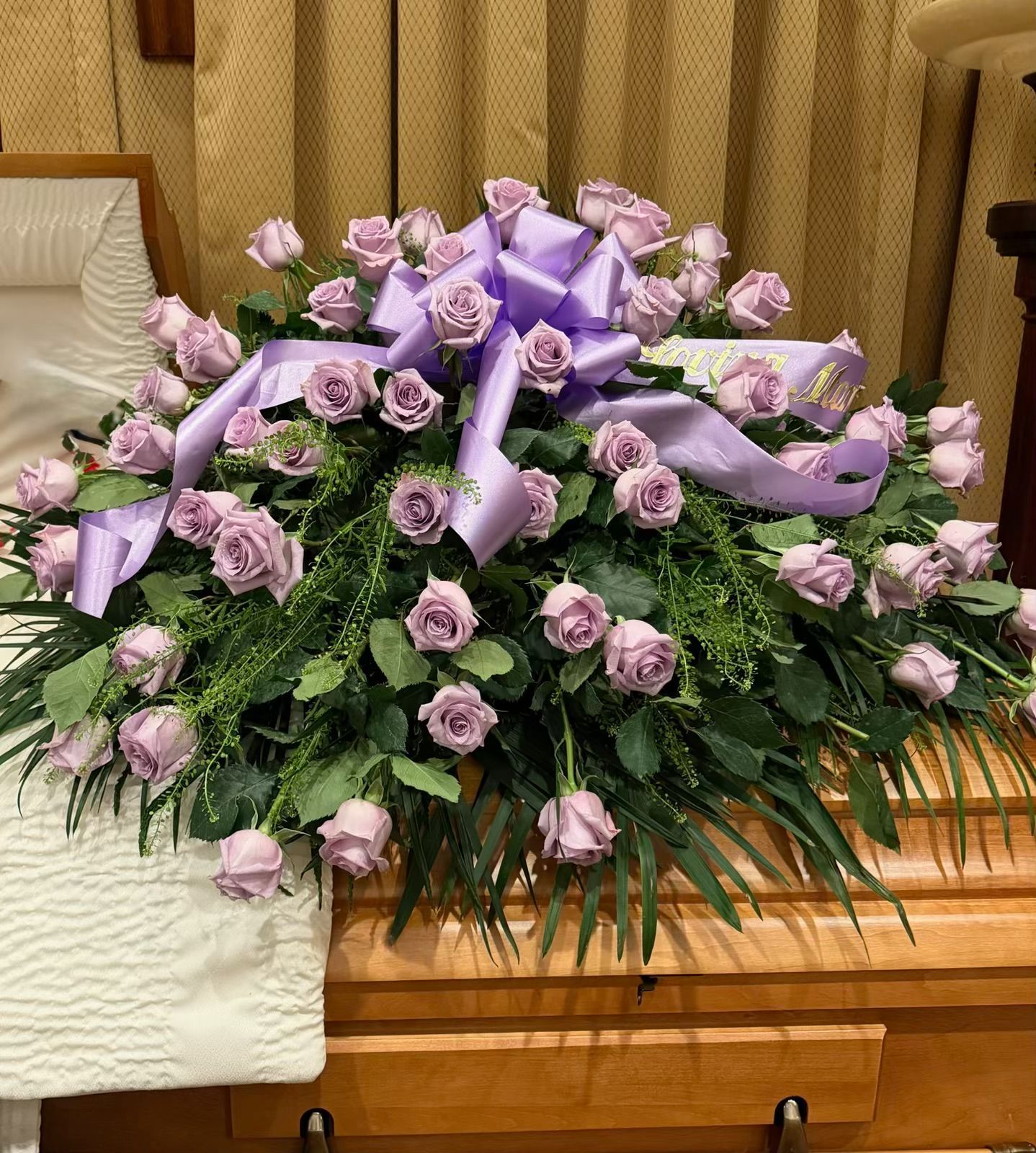 Lavender Rose Casket Spray