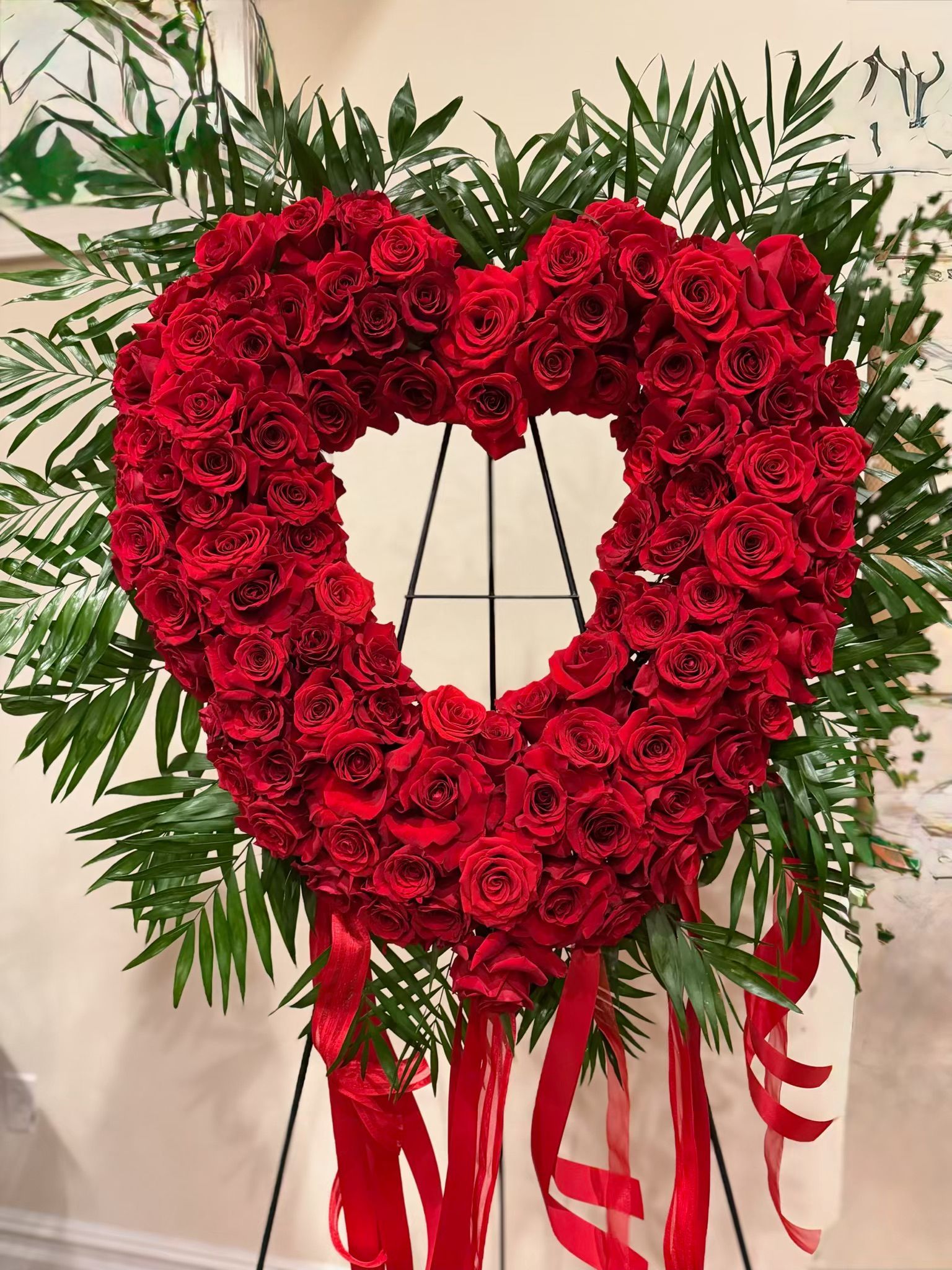 Forever Love Red Rose Standing Heart