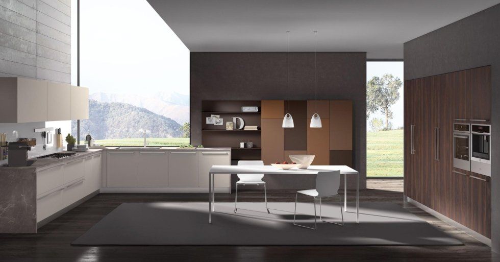 Cucina con tavolo separato