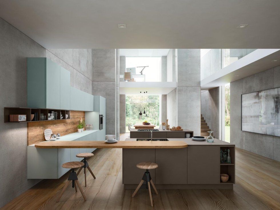 Cucina moderna con penisola