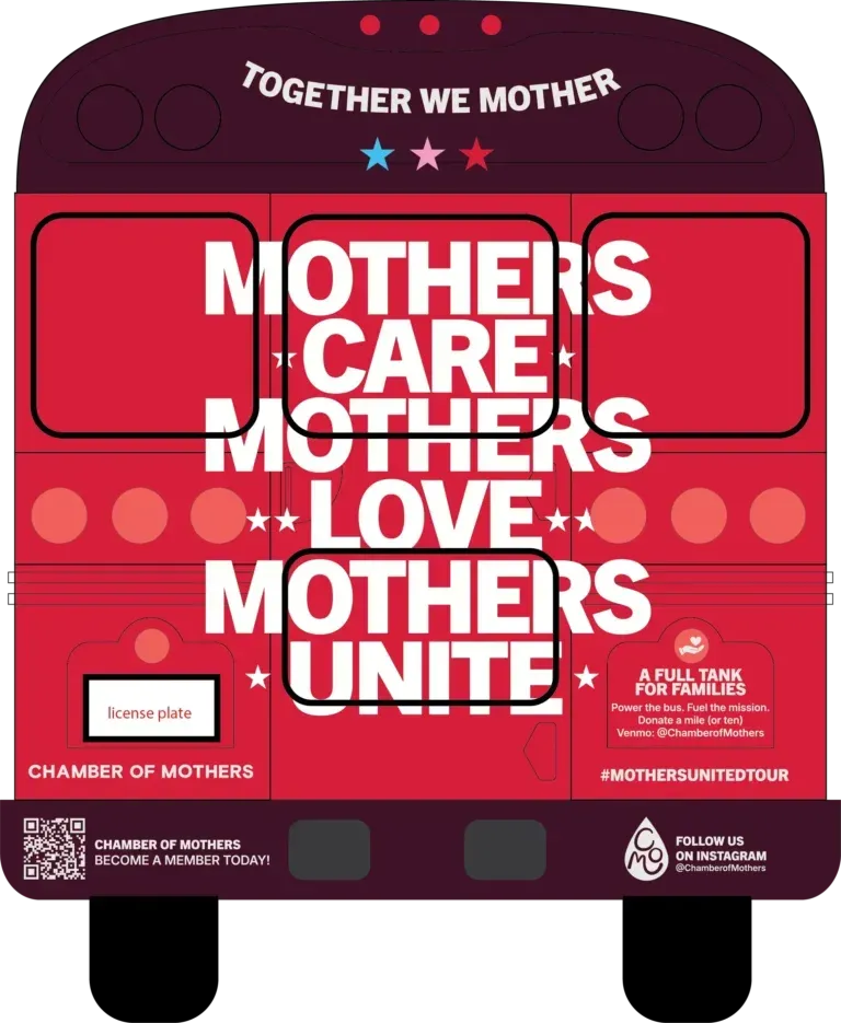 Red bus graphic with