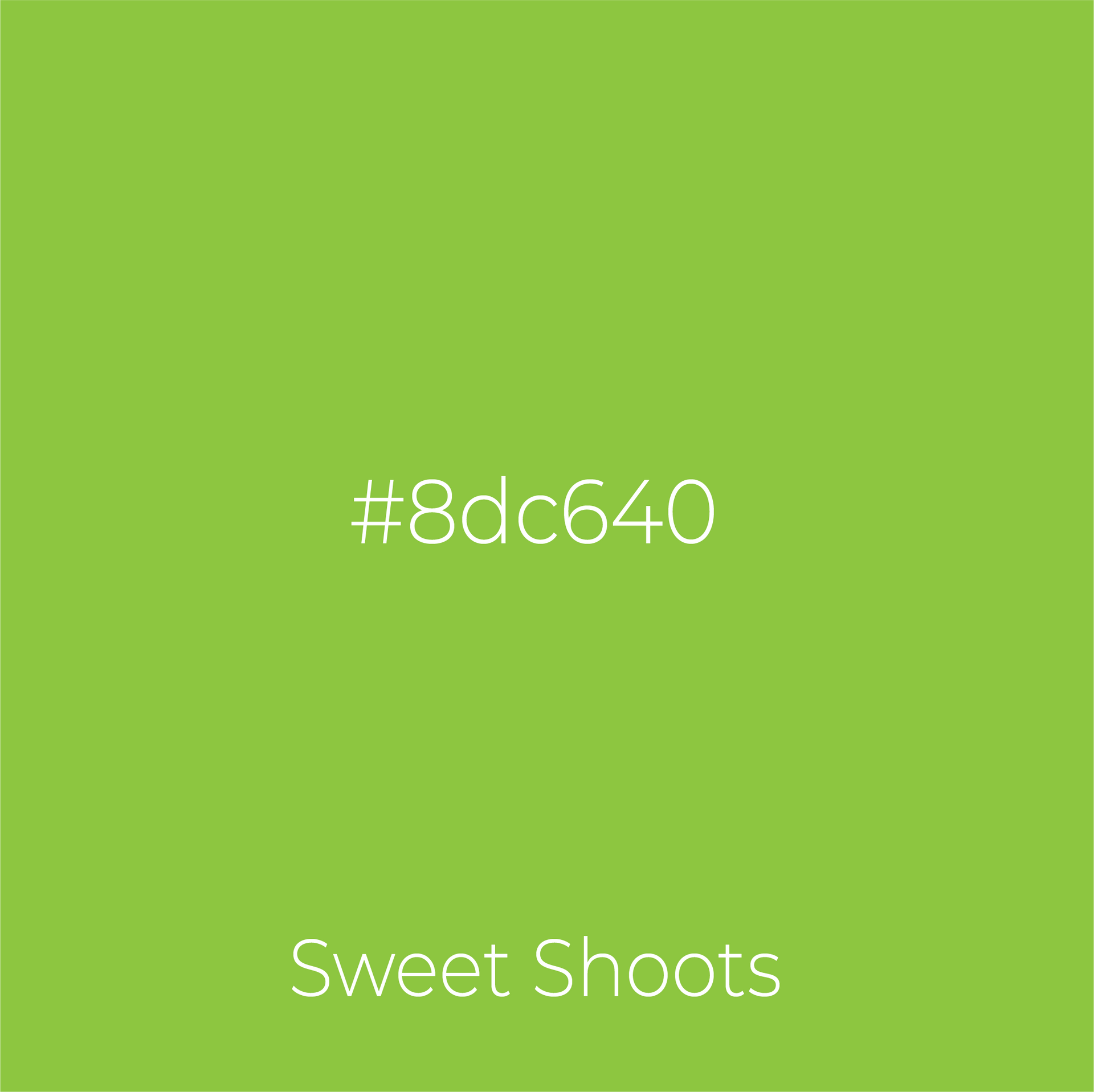 A green background with # 8dc640 written on it