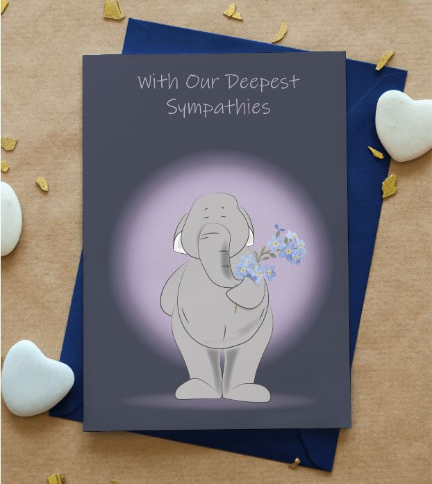 A card that says with our deepest sympathy on it