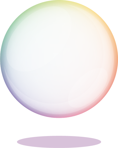 A rainbow colored circle with a shadow on a white background