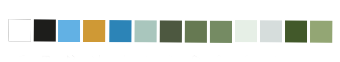 A row of different colored squares on a white background.