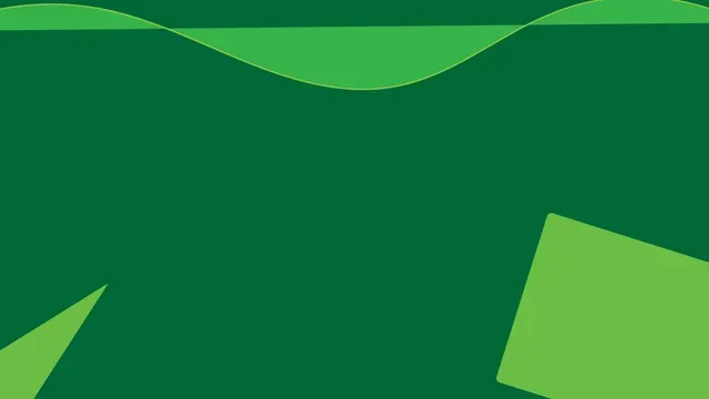 A green background with a geometric pattern of circles and squares.