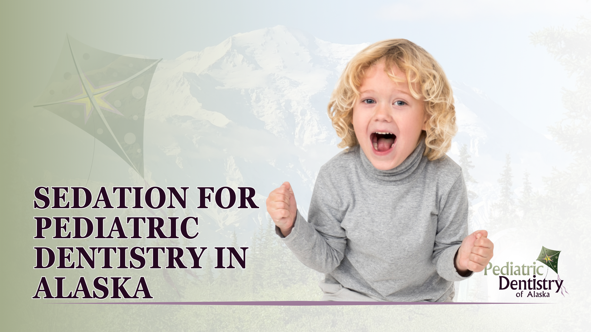 A little boy is giving a thumbs up with the words sedation for pediatric dentistry in alaska