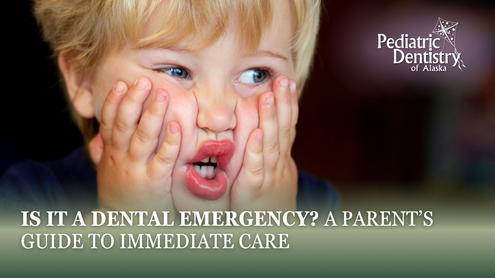 A little boy is making a funny face with his hands on his face.