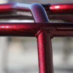 powder coated black with vein red