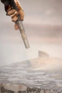 Sandblasting before powder coating