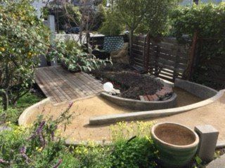gravel ramp in backyard