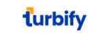 A blue and yellow logo for turbify on a white background.