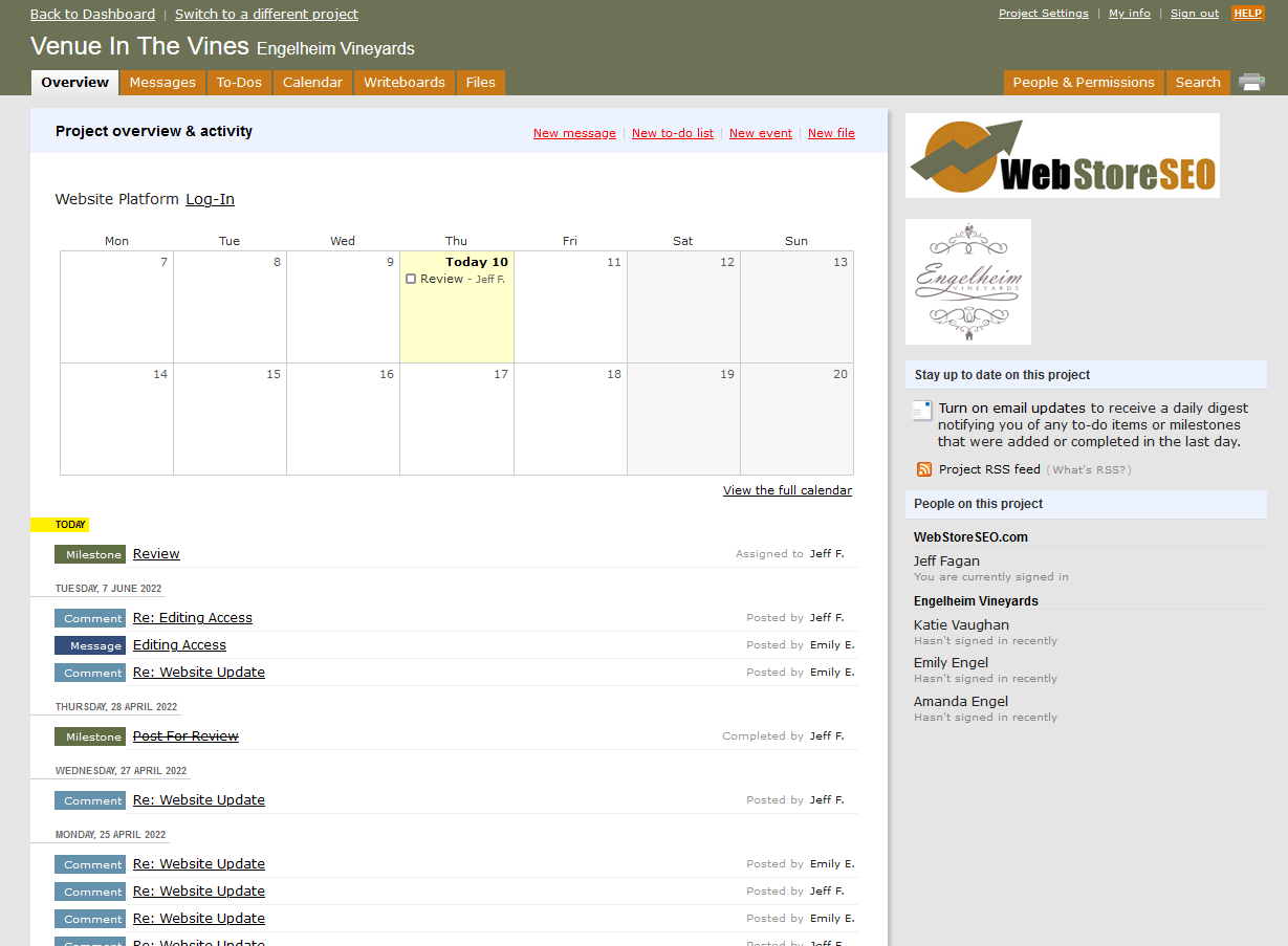 A screenshot of a web store called web store seo