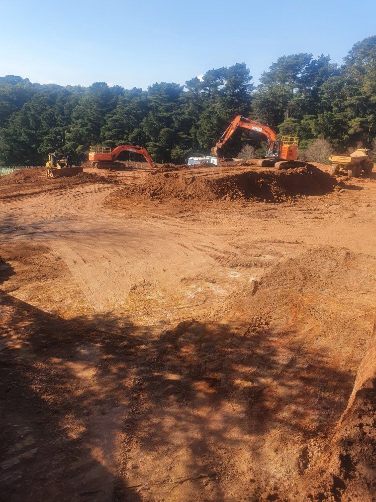 Excavator Working on Road Construction — Victoria — Brett Shepherd Excavations