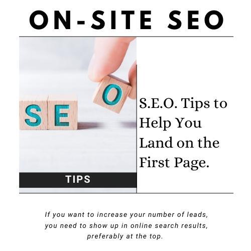 SEO Services - On-Site SEO tips and techniques for increased online rankings
