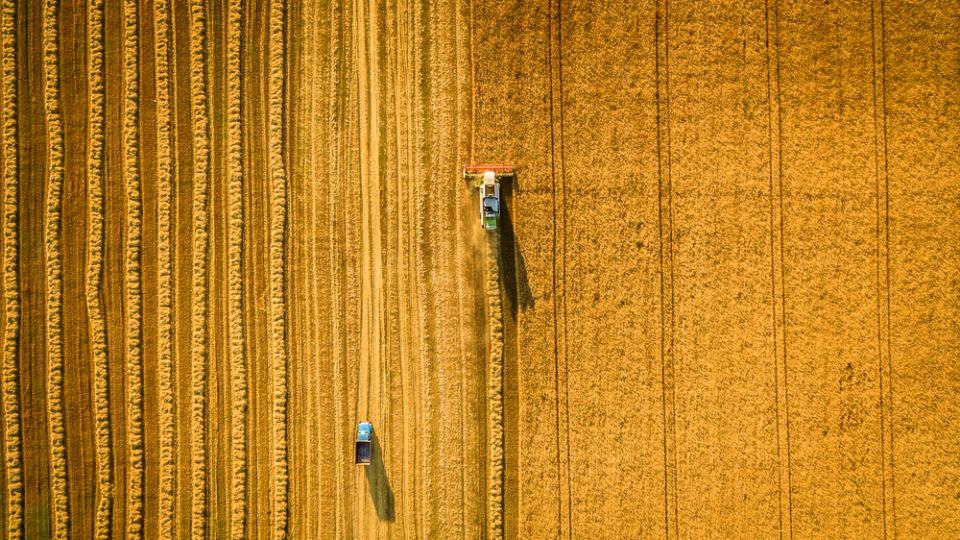 agricultural machinery in a field