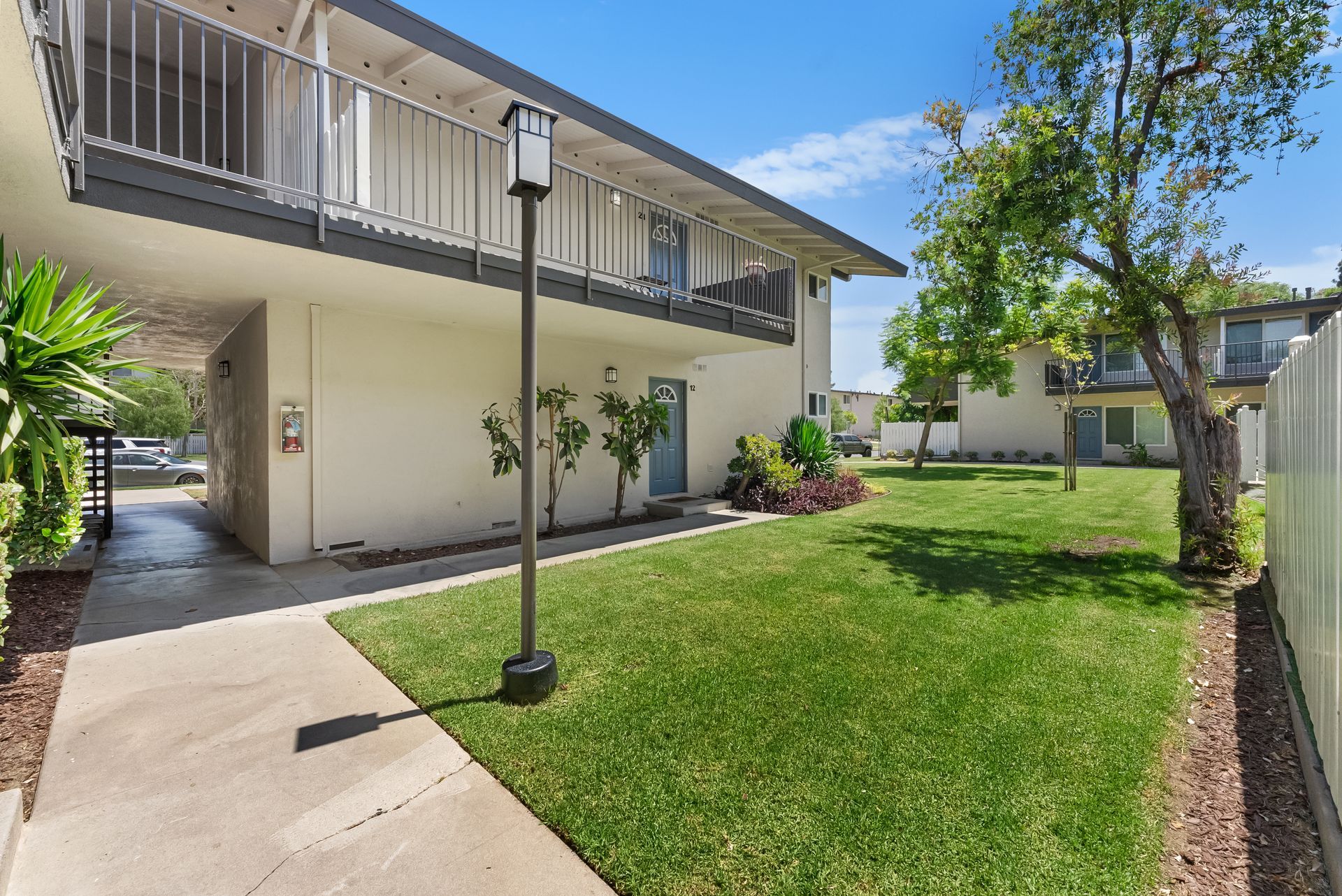 building exterior and lamppost 