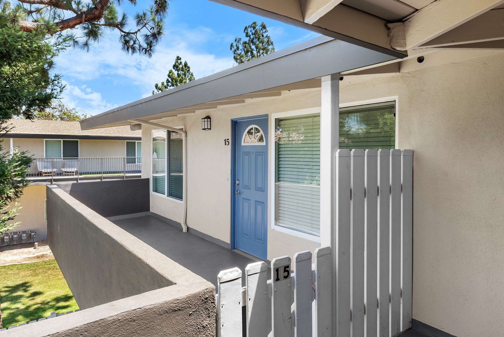 Large fenced balcony