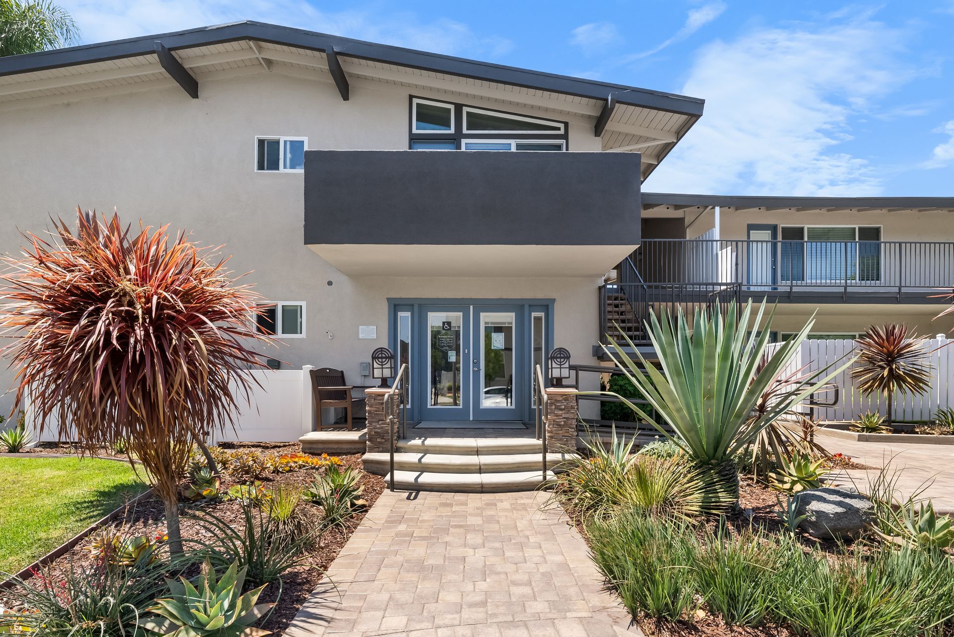 stairs and front door to leasing office